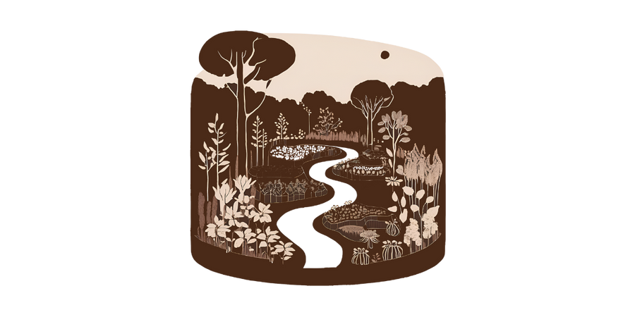 Illustration of an agroecological garden