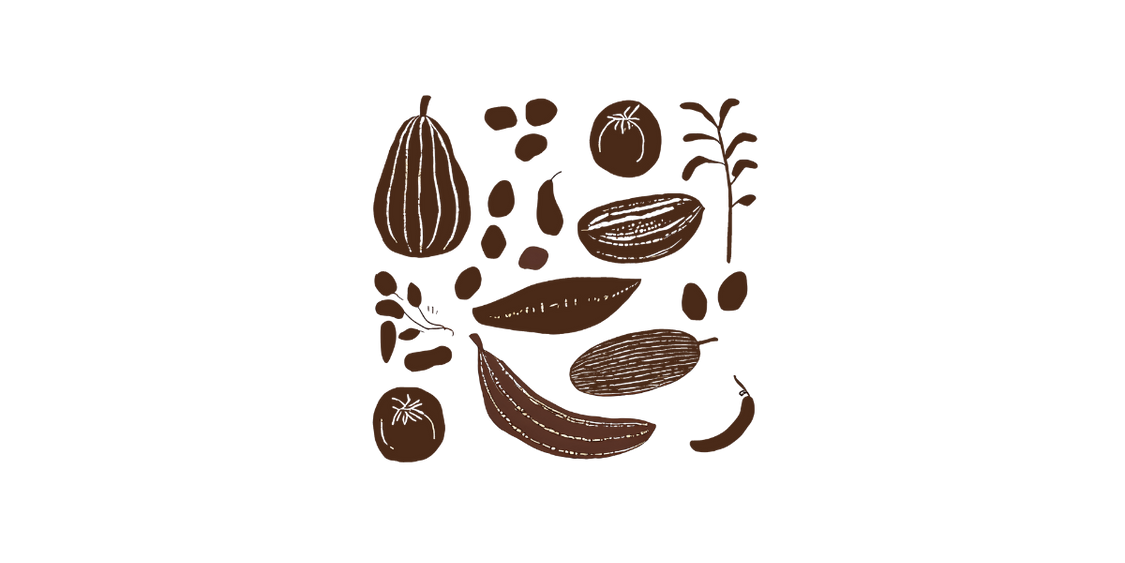 Illustration of fruits and veggies